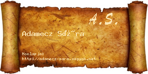 Adamecz Sára névjegykártya
